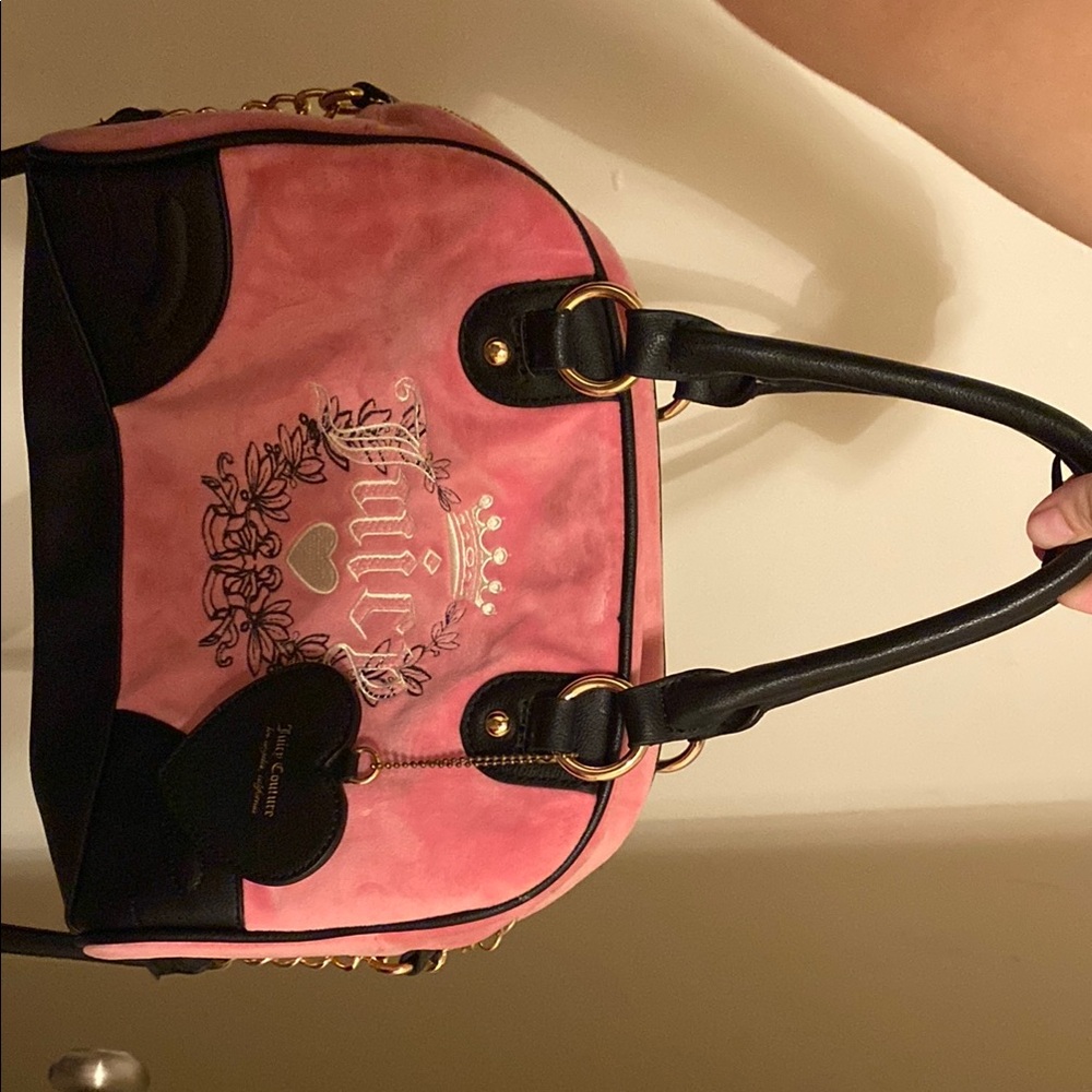 Juicy Couture Pink and Black Satchel Bag